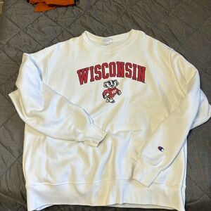 University of Wisconsin Madison champion white sweatshirt